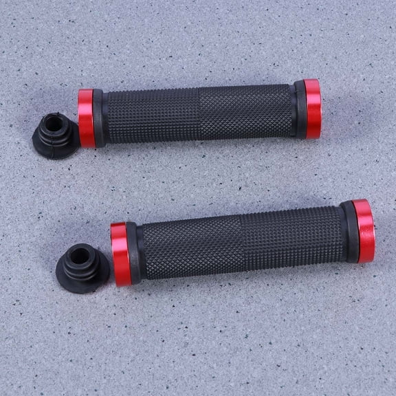 Worgeous Mountain Bike Handlebar Grips with Antiskid Design for Comfortable Rides Red Plastic and Aluminum