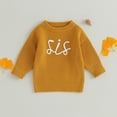 thumbnail image 2 of Okbabeha Toddler Baby Girl Chunky Sweater Romper Onesie Knit Big/Lil Sis Embroidered Sweatshirt Sister Matching Outfit, 2 of 7