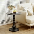 thumbnail image 3 of Metal Small Round Side End Table, Vintage Matte Coffee Drink Cocktail Table, Small Accent Pedestal Table for Living Room Corners and Small Spaces, 21'' Height, 3 of 9