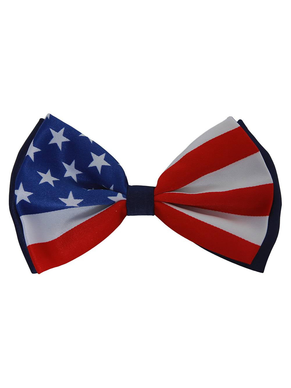 RED WHITE BLUE Happy Stars & Stripes USA American Flag Patriotic Adult BOW TIE 