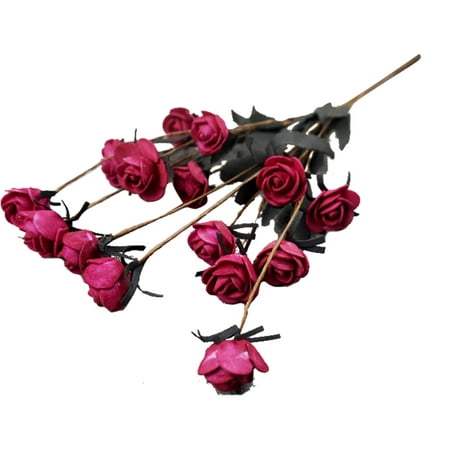 15 Stems Artificial Fake Full Blooming Rose Flower Bouquet Home Office Decoration Country