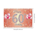thumbnail image 3 of Pink Themed Glittery 60th Birthday Banner Background Decorations for Birthday Party Photography Props Backdrop Party Supplies Celebrations Decor, 3 of 7