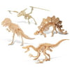 Puzzled Tyrannosaurus, Pteranodon, Velociraptor, Stegosaurus Wooden 3D Puzzle