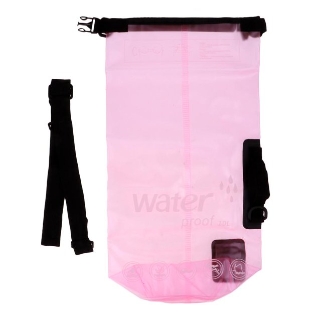 10L Impermeable Bolsa Seca Bolsa De Almacenamiento Natación Al Aire Libre Rafting Kayak Barco Canoa Pesca Senderismo Camping Viaje De Hombro Rosado