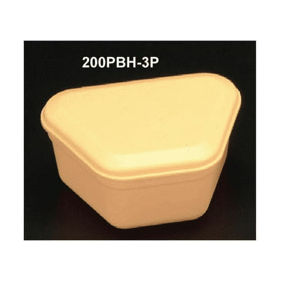 Plasdent 200PBH-3P ProBath Denture Boxes Heavy Gauge Soft Plastic 2" Yellow 12/Pk