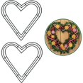 thumbnail image 2 of 2pcs Metal Wreath Rings Heart Wreath Wire Rings Florist Wreath Rings  with 20  Ties Home Deco Supplies DIY Crafts Wedding, 2 of 8