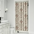 thumbnail image 2 of Botanical Spring Wildflower and Butterfly Shower Curtain 36x72, Farmhouse Bathroom Decor with Hooks, 2 of 5
