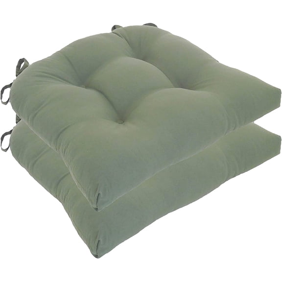 Arlee Micro Fiber Polyester Chair Pads, 2 Count (Pack of 1), Olive Olive 2 Count (Pack of 1)