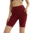 thumbnail image 3 of High Waisted Biker Shorts with Pockets Running Workout Shorts Women Tummy Control Cool Dry Spandex Yoga Shorts, 3 of 7