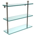 thumbnail image 2 of Mambo Collection Triple Tiered Glass Shelf - Antique Pewter / 16 Inch, 2 of 5