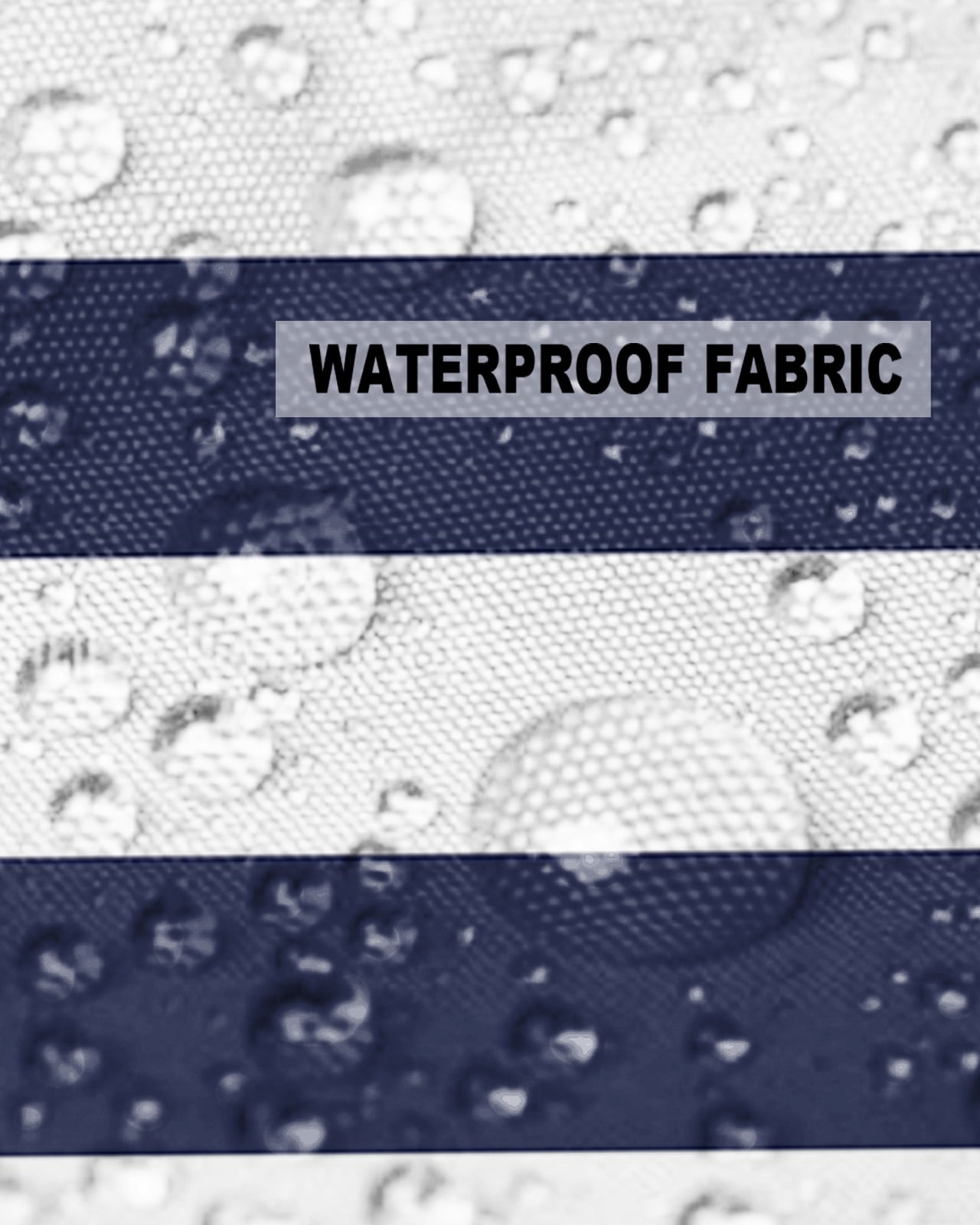Pack of 2 Outdoor Pillow Covers, Navy Blue White Stripe Waterproof Square Throw Pillowcase Cushion Decorative Pillow Covers for Couch Patio Tent, 16x16 in