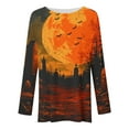 thumbnail image 4 of Fznquz Crewneck Womens Blouses Dressy Casual Halloween Tunic Tops Cute Long Sleeve Graphic Women Tshirts, 4 of 5