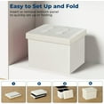 thumbnail image 4 of Ottoman Storage 16 inch Foldable Ottoman Foot Rest Small Ottoman with Storage Velvet Ottoman Foot Rest Footstool Bench for Dorm Living Room Entryway Beige, 4 of 16