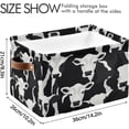 thumbnail image 3 of Coolnut Cow Print Foldable Storage Basket for Shelves, Collapsible Sturdy Storage Bin with Handles, Canvas Storage Cube for Organizing Closet 2PC Home Decor, 3 of 7