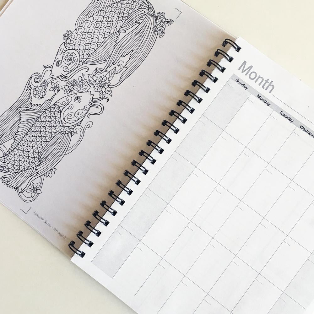 Undated Coloring Planner (6.625x9) Medium - Weekly & Monthly Organizer, Appointment Schedule, Goals and Notes
