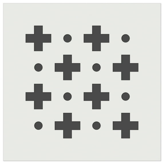 Swiss Cross with Dots Repeating Pattern DIY Cookie Wall Craft Stencil - 9.0 Inch