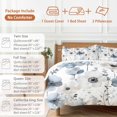 thumbnail image 6 of Spring Floral 4 Piece Duvet Cover Set Twin Size Watercolor Grey Blue Flower Grey Leaves Soft Bedding Set Comforter Cover, 1 Duvet Cover 1 Flat Sheets and 2 Pillowcases, 6 of 9