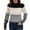 AW1-Grey, variant on GBSYEWXS Sweaters For Women Grey Crew Neck Long Sleeve Color Block Stretch Pullover Sweater