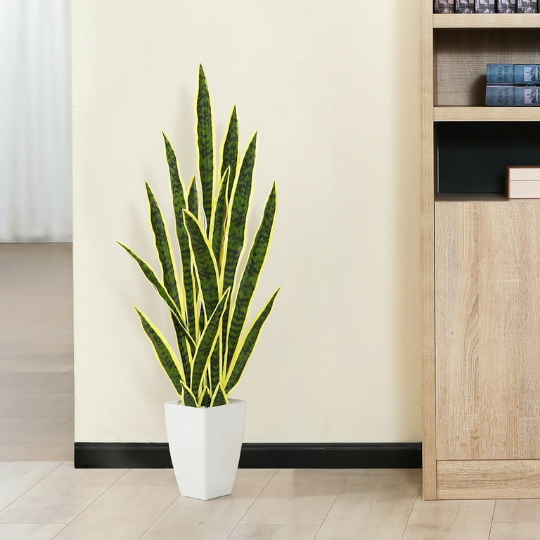 43'' Yellow Artificial Snake Plant in 9'' White Planter - Faux Sansevieria  for Decor - Walmart.com
