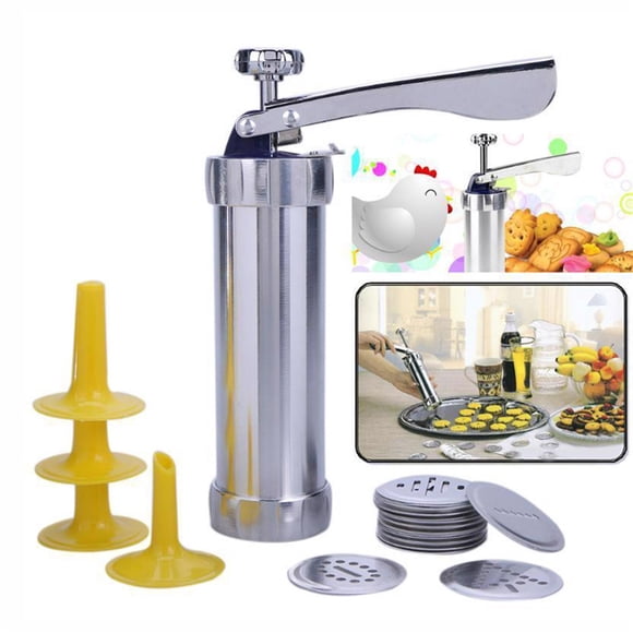 Cagogo under $5 Cookie Press, Cookie Press Maker Set, Stainless Steel Cookie Gun with 20 Discs, Spritz Cookie Maker with Icing Tips, Baking Tool for Christmas Cookies Decorations