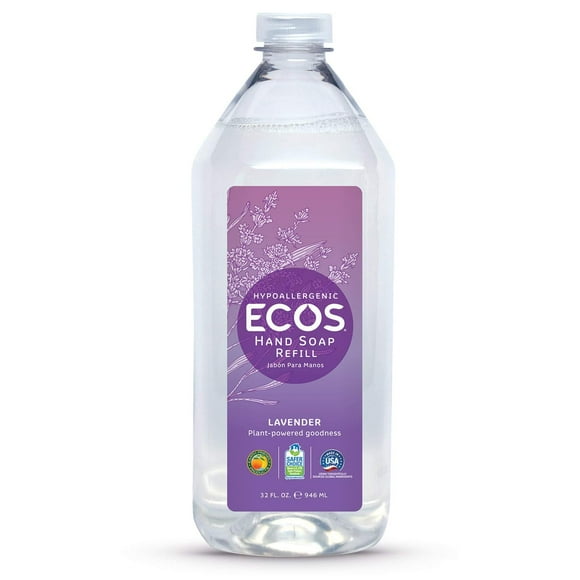 EcOS Savon à Main, Lavande Hypoallergénique, 32oz Recharge par des Produits Respectueux de la Terre