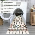 thumbnail image 5 of FairOnly Washable Round Rug 6' x 9' Bobemian Moroccan Printed Rug for Living Room Low-Pile Carpet for Laundry Room, Beige, 5 of 7