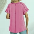 thumbnail image 6 of Weikingp Women's Short Sleeve Shirts，Women T Shirt Graphic Graphic Tees for Women Summer Tops Womens Tops Dressy Casual Womens Plus Size Tunics Women's T Shirt Pink XL, 6 of 8