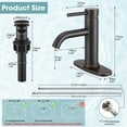 thumbnail image 3 of Wowkk Sanitary Ware Bathroom Faucets Stainless Steel Single Handle Bathroom Sink Faucet with Pop up Drain and PEX Encrypted Hose, Modern Bathroom Faucets for Sink 1 or 3 Holes, Oil Rubbed Bronze, 3 of 11