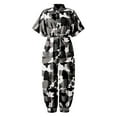 thumbnail image 3 of IROINNID Short Sleeve Jumpsuit For Women Full-Length Lapel Slim Long Button Rompers Long Pants Jumpsuit, 3 of 4