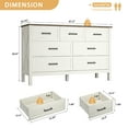 thumbnail image 2 of YouTrend 7 Drawer Farmhouse Dresser,Wood Adult Rustic Chest of Drawer with Metal Handles for Bedroom Living Room Hallway,Burlywood & White, 2 of 11