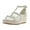 Warm White, variant on Womens Serena Strappy Wedge Sandal Light Blue Metallic 9W