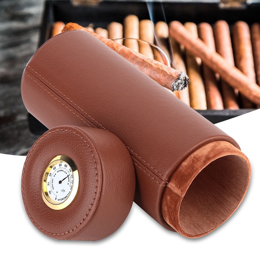 Portable Cigar Humidor Cedarwood Lined Cigar Box, Cigar Holder, For Travel Men