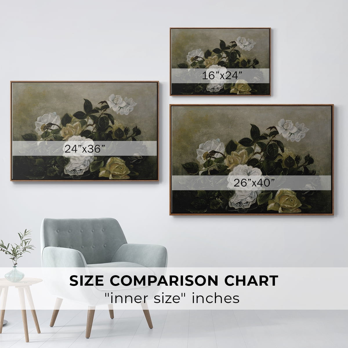 Vintage Landscape-CCLVII By Wexford Home Framed in Walnut Wood Gallery Wrapped Canvas 25 in. x 37 in.