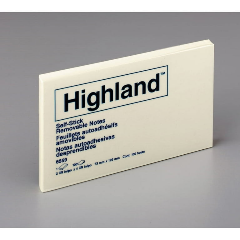 Highland Sticky Paper Note Pads, 3