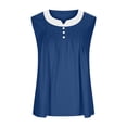 thumbnail image 5 of TAGOLD Womens Round-Neck Tank Top Ruched Button Panel V Neck 2 In 1 Sleeveless Top, 5 of 5
