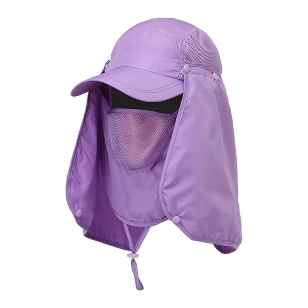 Sombrero de senderismo con solapa para el cuello, gorra de béisbol, sombrero transpirable para el sol para ir de excursión al jardín Violeta Yuyangstore sombrero para el sol con solapa en el cuello