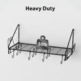 thumbnail image 7 of 35 Inch Pot Rack Wall Mounted, Pots and Pans Organizer with 12 Hooks and 2 Pot Lid Holders, Heavy Duty Steel Pot and Pan Hanger for Kitchen Cookware Utensils Storage 34.7" Lx13 Wx12.6 H, 7 of 7