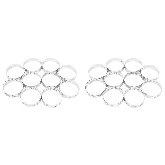 Moldes redondos para tartas de tartar de acero inoxidable de 10 piezas