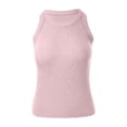 thumbnail image 3 of Wang6 Ribbed Tank Top for Women Causal Sleeveless Crew Neck T Shirts Summer Solid Slim Fit Going out Tops Tees Shirts 0511liPink XL, 3 of 3