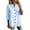 A134-Sky Blue, variant on Sokhug Womens Cotton Linen Striped 3/4 Sleeve Stand Collar Button Down Breathable Casual Daily Tunic Blouse Tops