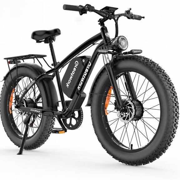 Dual Motor Dirt Bike for Adults, 26"x4.0" Fat Tire, 52V 25Ah Removable Battery, 100Miles Long Range, Hydraulic Brakes Bicycle 300lbs Capacity UL2849