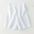 thumbnail image 1 of ICHUANYI Clearance Fashion Women Sweat Shorts Summer Casual Loose Solid High Waist Short Pants(White, L) ICHUANYI WER2023080916272, 1 of 6