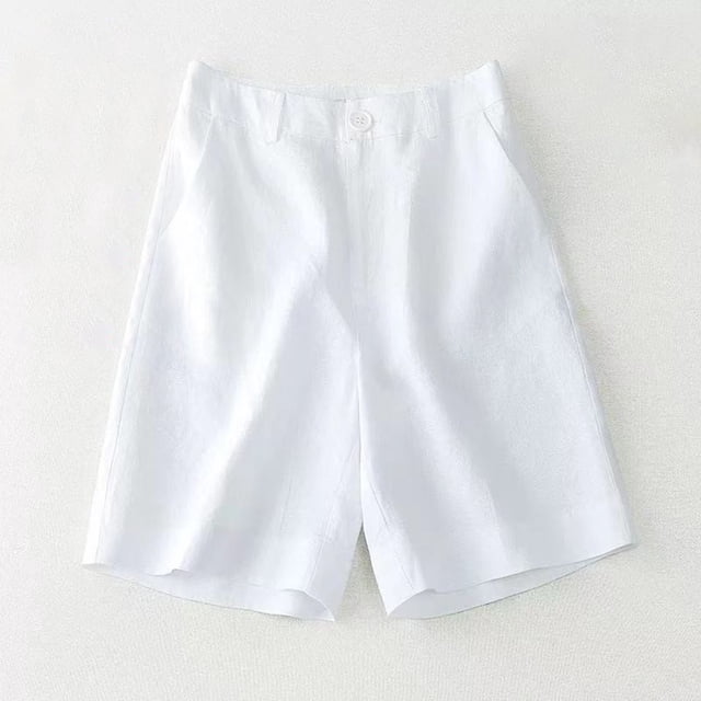 ICHUANYI Clearance Fashion Women Sweat Shorts Summer Casual Loose Solid High Waist Short Pants(White, L) ICHUANYI WER2023080916272
