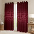 thumbnail image 2 of Manfei Victorian Pattern Black Out Curtains,Damask Jacquard Curtains Pack of 2 (42x63 Each),Black Red Bedroom Curtains For Girls Teens,Breathable Home Decor, 2 of 6