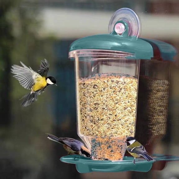 Outdoor Bird Feeder Window Plastic Suction Cup Bird Hanging Food Dispenser