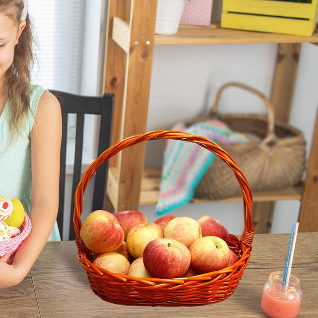 Cesta de Pascua Hugo cesta de almacenamiento tejida a mano reutilizable para niños naranja