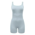 thumbnail image 4 of BYHONG Women's Casual Camisole Bodybuilding Bodysuit Solid Color Maternity Bodybuilding Bodysuit Blue XXL, 4 of 5