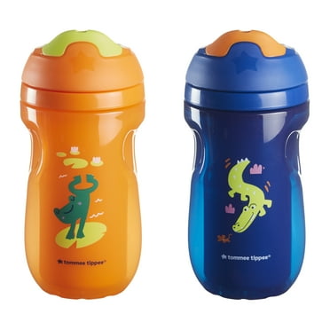 Tommee Tippee Insulated Sipper Cup, 12 months , 9oz, Sippy Cup for Toddlers, Spill-Proof, Double Wall Insulated Base, BPA Free, Pack of 2, Orange and Blue