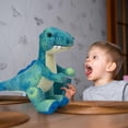 thumbnail image 3 of Peluche HollyHome T-Rex Dinosaur azul y blanco para niños, 3 of 8