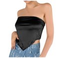 thumbnail image 1 of Gibobby Chaleco sólido para mujer Sujetador de color sexy delgado Vendaje Sin espalda Blusa informal para mujer(Negro,CH), 1 of 5